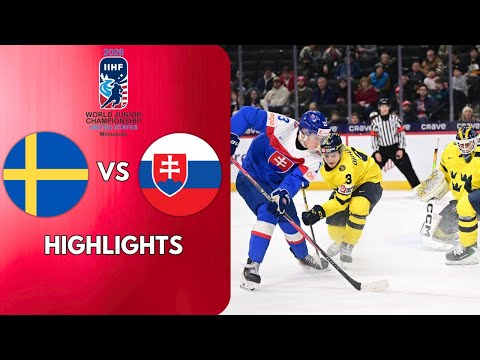 SWEDEN VS SLOVAKIA IIHF WORLD JUNIOR CHAMPIONSHIP 2026 HIGHLIGHTS