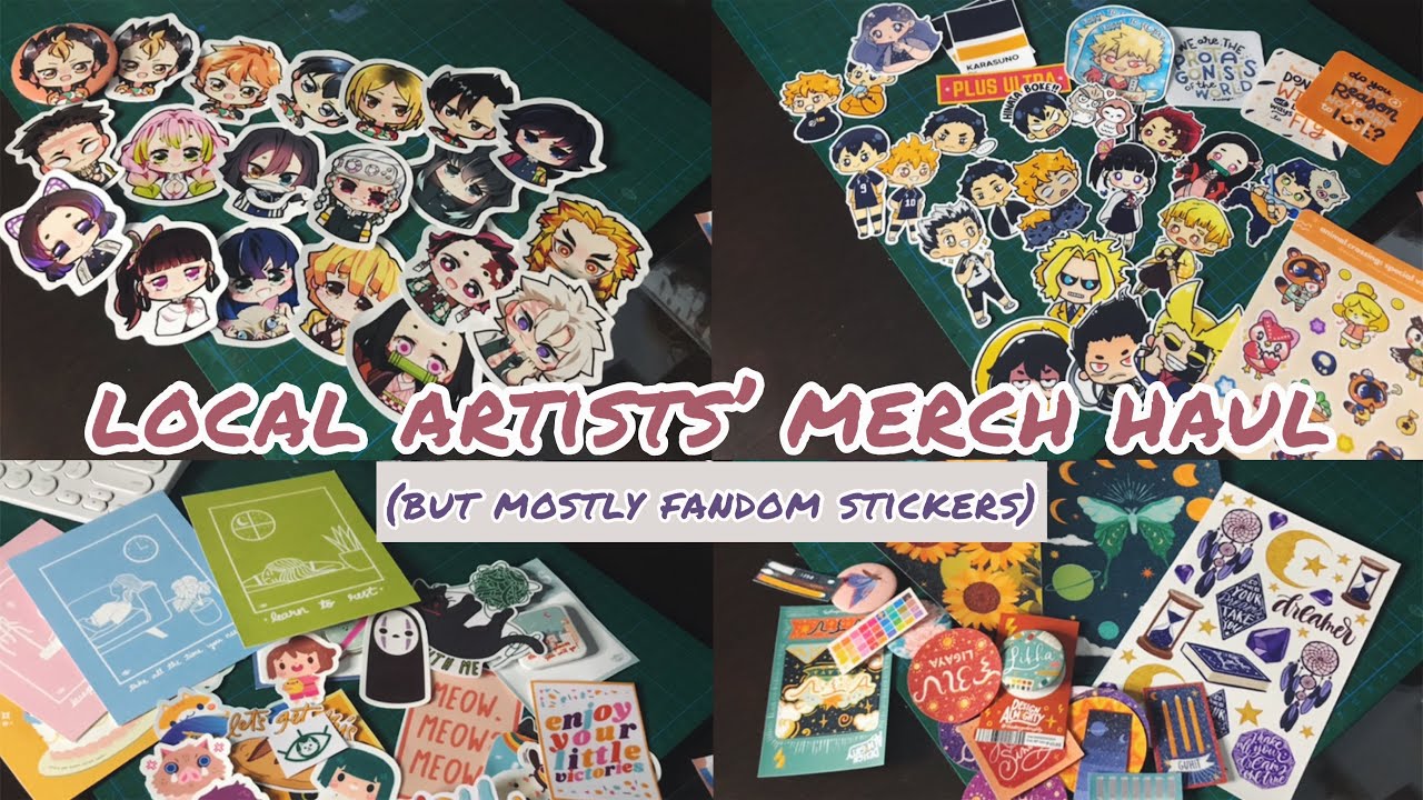 🎨 local art haul: anime stickers, art prints, button pins | philippines