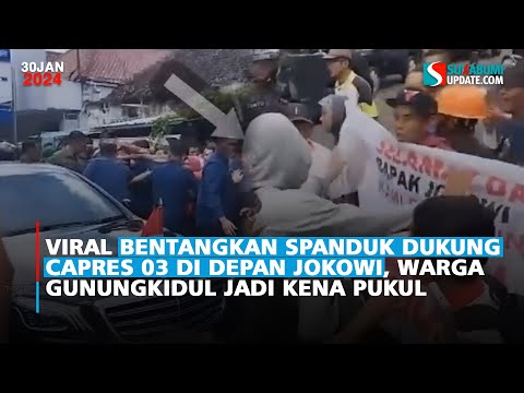 Viral Bentangkan Spanduk Dukung Capres 03 di Depan Jokowi, Warga Gunungkidul Jadi Kena pukul