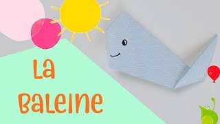 Les petits pliages - La baleine - origami facile pour enfants