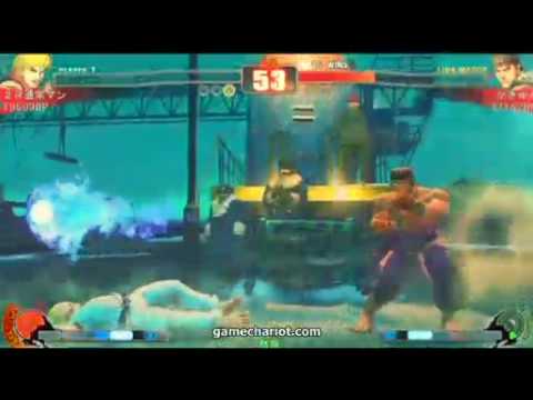 SF4 120308 - 2R Tsuujou Mman(Ken) vs. Kaqn(Ryu)