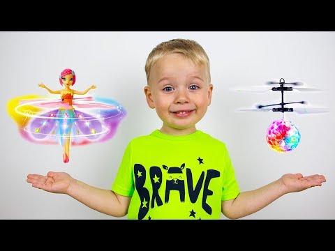 Gaby and Alex Plays with FLYING TOYS for kids