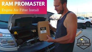 Ram Promaster Engine Air Filter Install - Ram Maintenance & Vanlife Repairs on the Road
