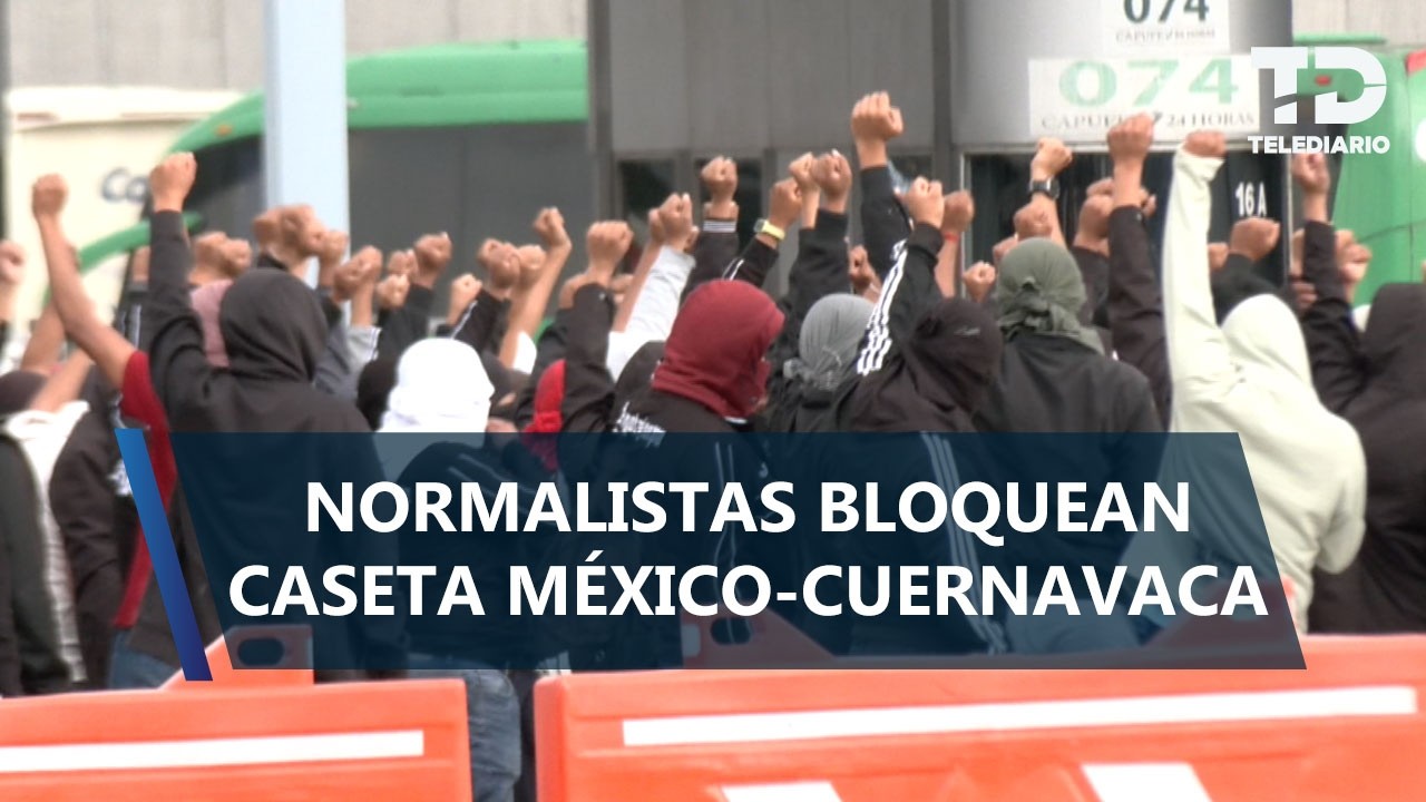 Arriban normalistas de Ayotzinapa a caseta de Tlalpan