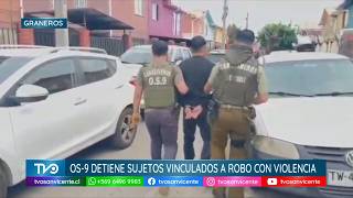 Carabineros del OS-9 O’Higgins detiene a dos sujetos vinculados a robo con violencia en Graneros