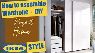 How to Assemble Sliding Door Wardrobe with Drawers 🛠 Step-by-Step IKEA-Style/ плакар од МЕБЕЛ-ВИ