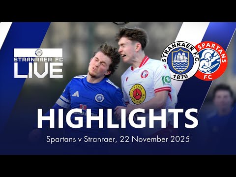 Highlights | Spartans 0-4 Stranraer, 22 November 2025
