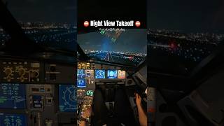 Night view takeoff #aviation #pilot