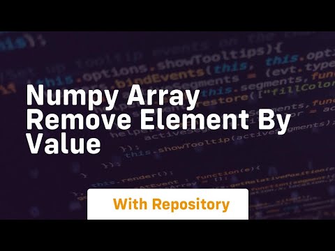 Numpy Array Remove Element By Value