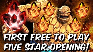 First Free To Play Five Star Crystal Opening + 5x 4 Star Crystals!! - Marvel Contest of Champions