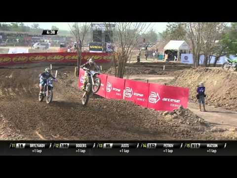 Max Anstie passes Benoit Paturel Race 2 MXGP of Thailand 2016 - motocross