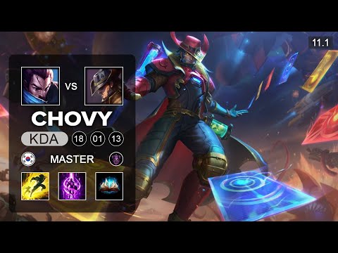 Chovy Twisted Fate Mid vs Yasuo - KR Master Patch 11.1