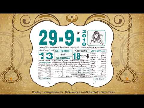 Tamil Calendar 29 September 2018, Rasi palan