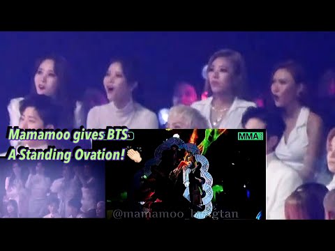 Mamamoo reacting to BTS "IDOL" @ 2018 MMA