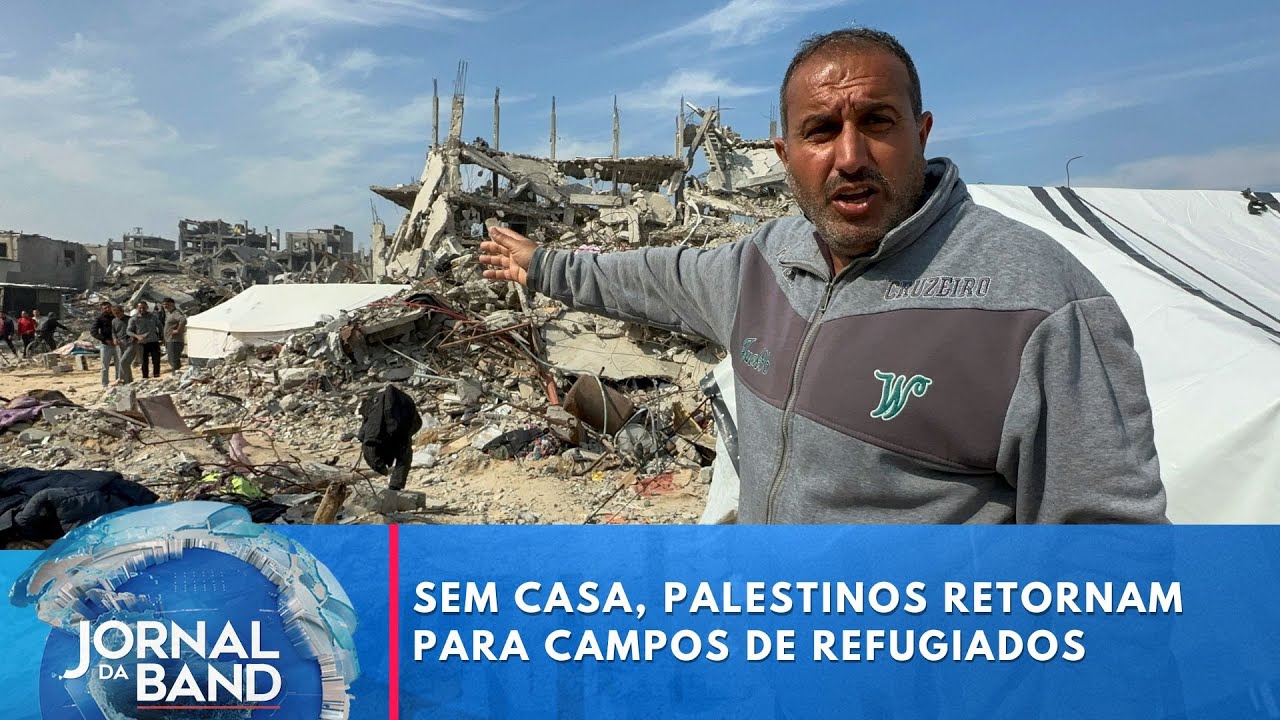 Sem casa, palestinos retornam para campos de refugiados | Jornal da Band
