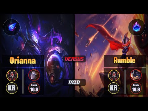 GrandMaster ORIANNA [Phase Rush] (Mid) VS  RUMBLE - Grandmaster KR Patch 10.8