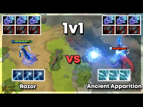Razor vs Ancient Apparition with 3x Moon Shards and 3x Satanic - Dota 2 1v1