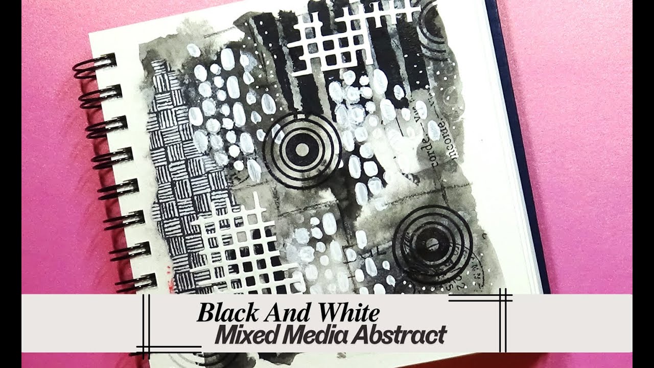 Mixed Media Black and White Abstract