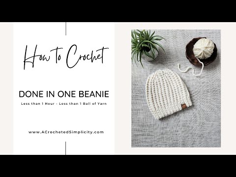 Knit Look Crochet Beanie - Done in One Beanie