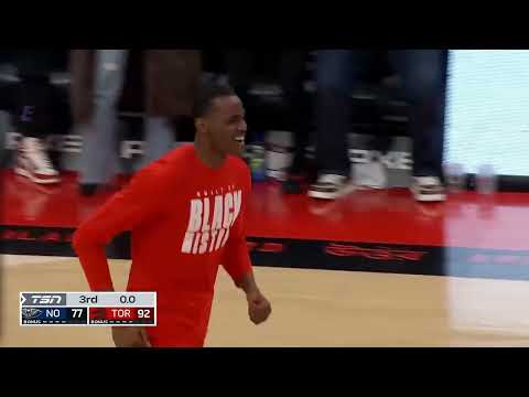 Chris Boucher dunks from just inside the free throw line vs Pelicans