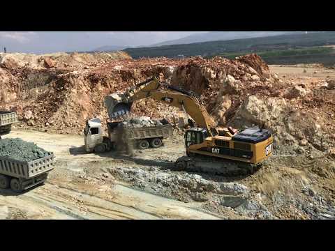 Caterpillar 385C Excavator Loading Trucks - Labrianidis Mining
