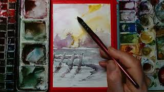 Paint This Cozy Winter Scene in 10 Minutes ❄️