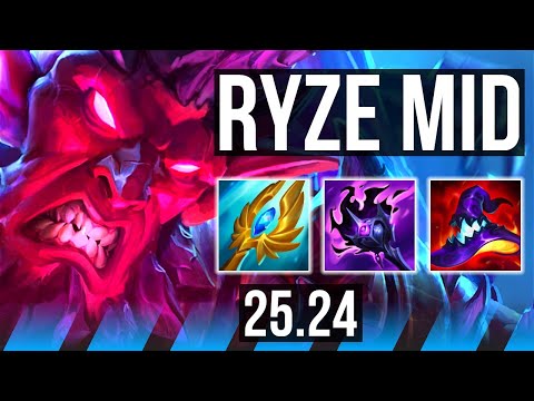 RYZE vs AKALI (MID) | 52K damage | EUW Master | 25.24
