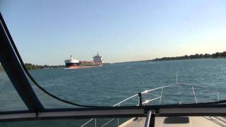 preview picture of video 'St Clair River Passing Ship'