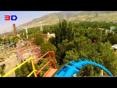 Colossus the Fire Dragon 3D front seat on-ride HD POV @60fps Lagoon