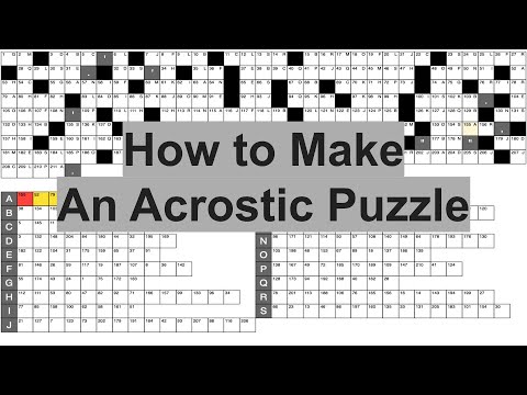 How To Make An Acrostic Puzzle - YouTube