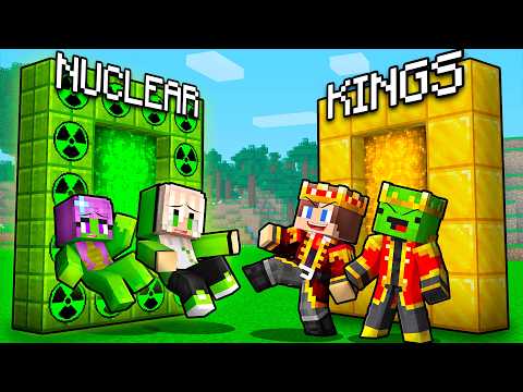JJ and Mikey vs Wives: KINGS vs NUCLEAR PORTAL BATTLE In Minecraft - Maizen
