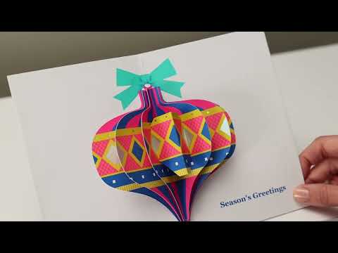 Jeweled Ornament Holiday Pop-Up Cards - Set of 8