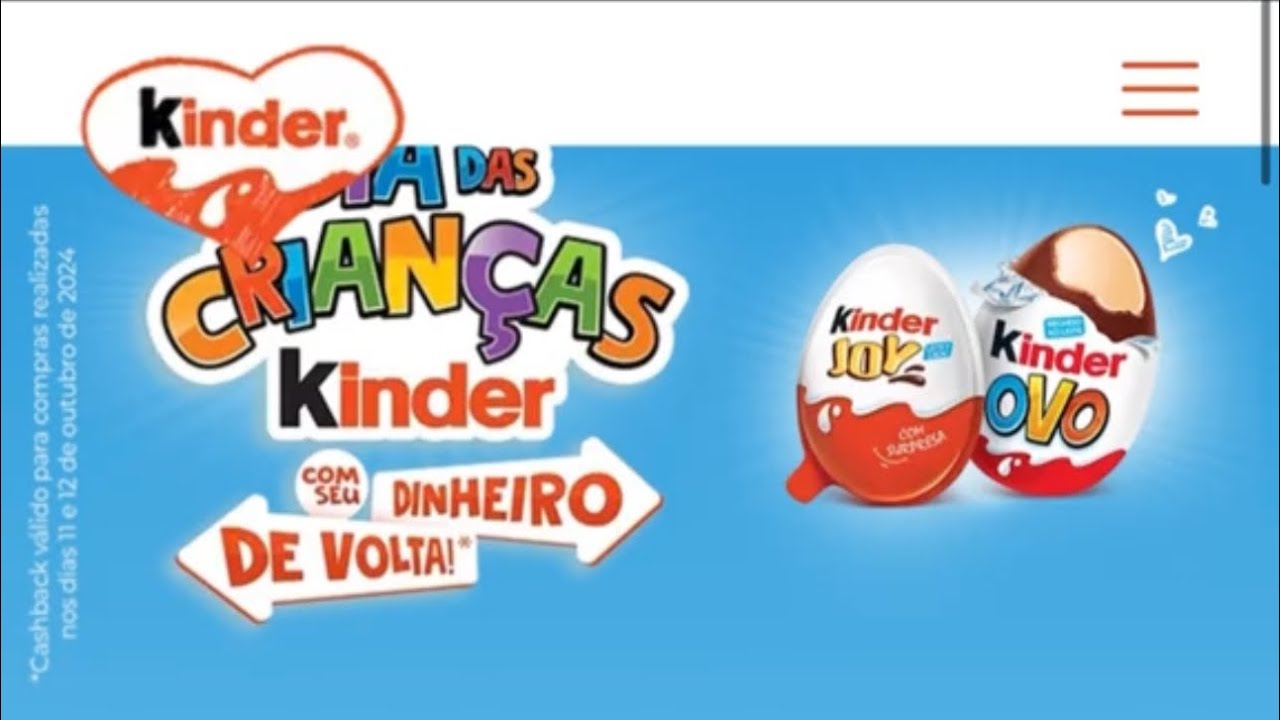 COMPRE KINDER OVO E RECEBA O VALOR DE VOLTA #SÓQUENÃO