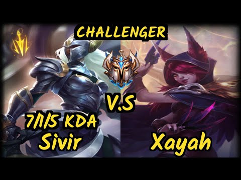 FOX Apollo (SIVIR) vs XAYAH - 7/1/5 KDA BOTTOM ADC CHALLENGER GAMEPLAY - NA