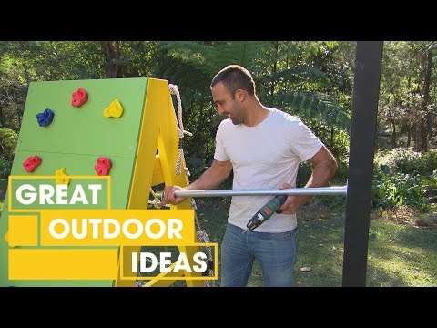 Part of a video titled How to Make an Obstacle Course for Your Kids in Your Backyard