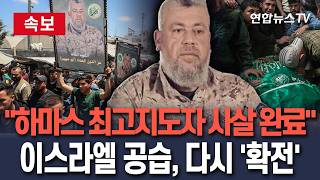 [????속보] 이스라엘 "하마스 최고지도자 사살 완료"…다시 커진 '확전' 분위기/ 연합뉴스TV(YonhapnewsTV)