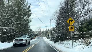 Driving in a winter wonderland around Clifton Virginia