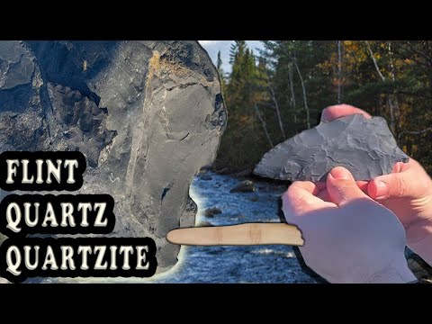 Flint, Quartz, Quartzite: Flintknapping Arrowheads. Hiking in mountains, exploring quarries, PART 1.