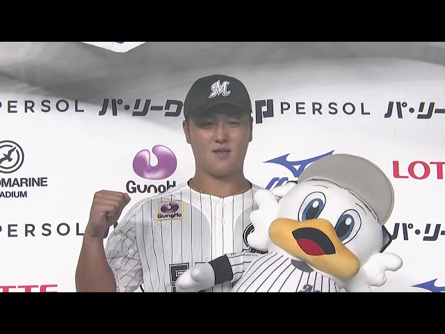 マリーンズ・山口航輝選手ヒーローインタビュー 8月20日 千葉ロッテマリーンズ 対 東北楽天ゴールデンイーグルス
