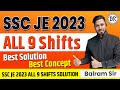 SSC JE 2023 ALL 9 SHIFTS Complete Solution Elimination Approaches With Best Concepts By BalramSir
