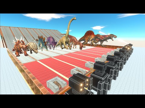 ALL DINOSAURS - ROCKET LAUNCHER New Update | Animal Revolt Battle Simulator