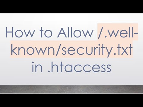 How to Allow /.well-known/security.txt in .htaccess