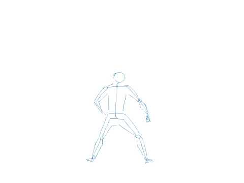 Animation Test horizontal spinning kick breaking 360