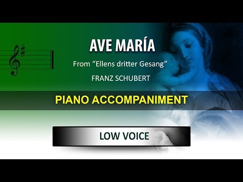Ave Maria / Karaoke piano / Franz Schubert / Low Voice