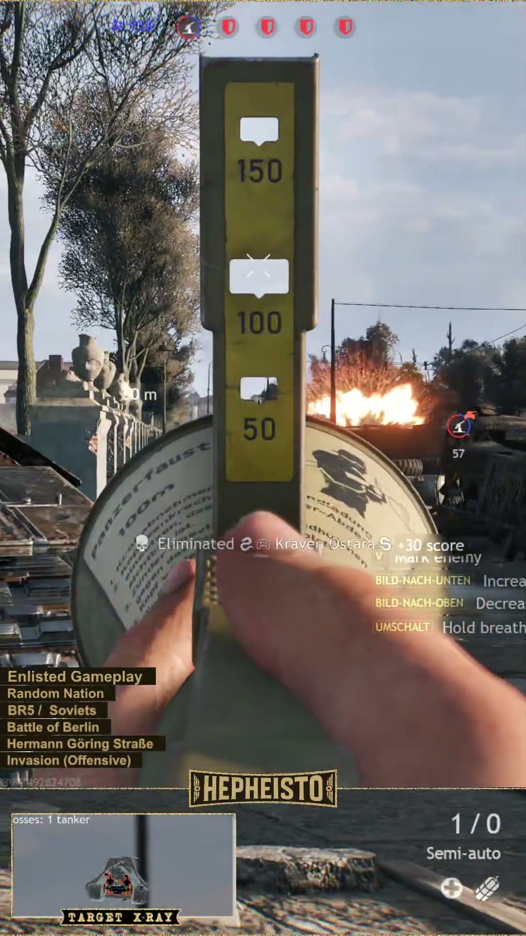 Anti Tank Gunner eliminates Tiger II (H) with Panzerfaust 100