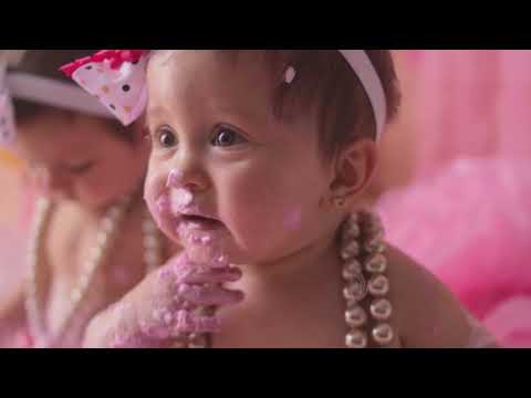 Sesión de fotografia smash cake gemelas