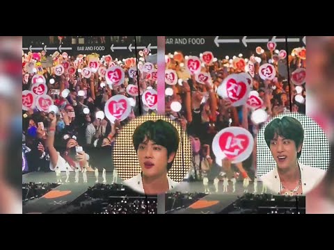JIN reaction his birthday project 진 by ARMY at PTD on STAGE LA concert Day 4 | BTS | 211202