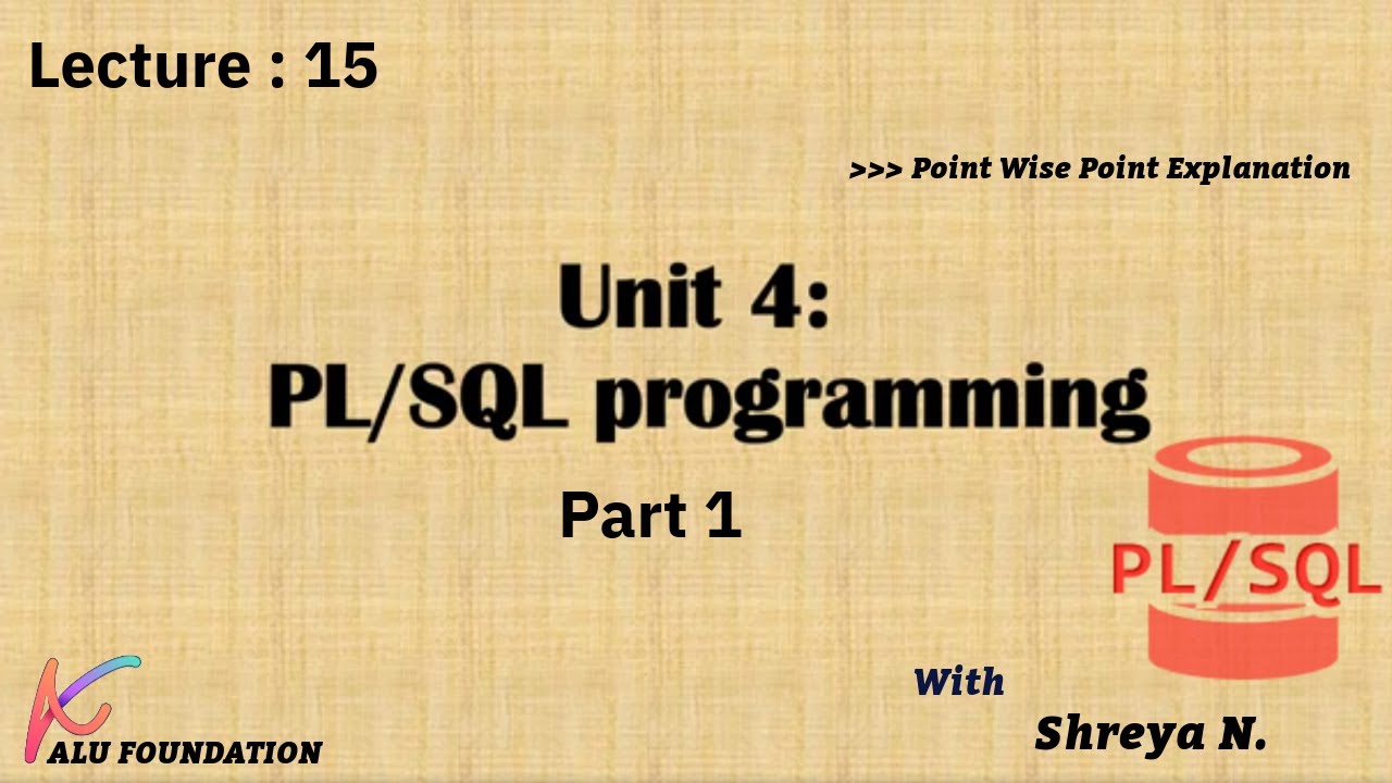 Unit4 PL/SQL Programming in DMS |MSBTE K | Block Structure, Control, Exception & Cursors | Part 1