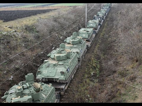 Tren NATO cu transportoare si alte utilaje se apropie de Suceava Vest - 30.11.2017