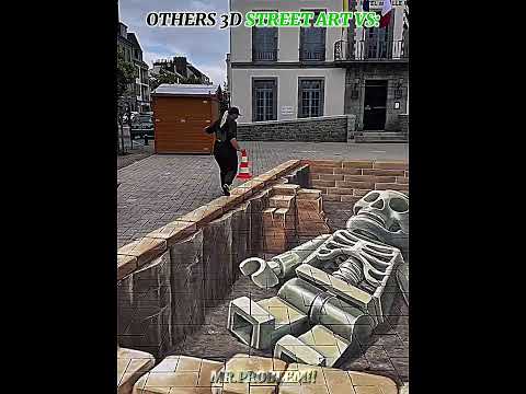 Others 3d street art vs this one 💀☠️. #edit #troll #trollface